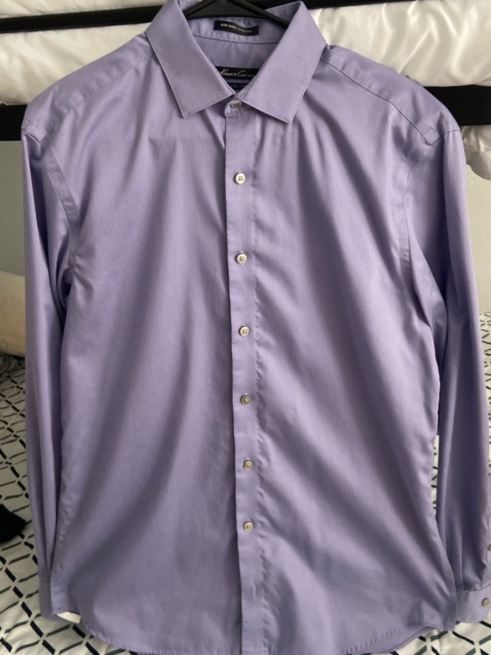 Kenneth Cole New York Lavender Dress Shirt - Solid Long Sleeve